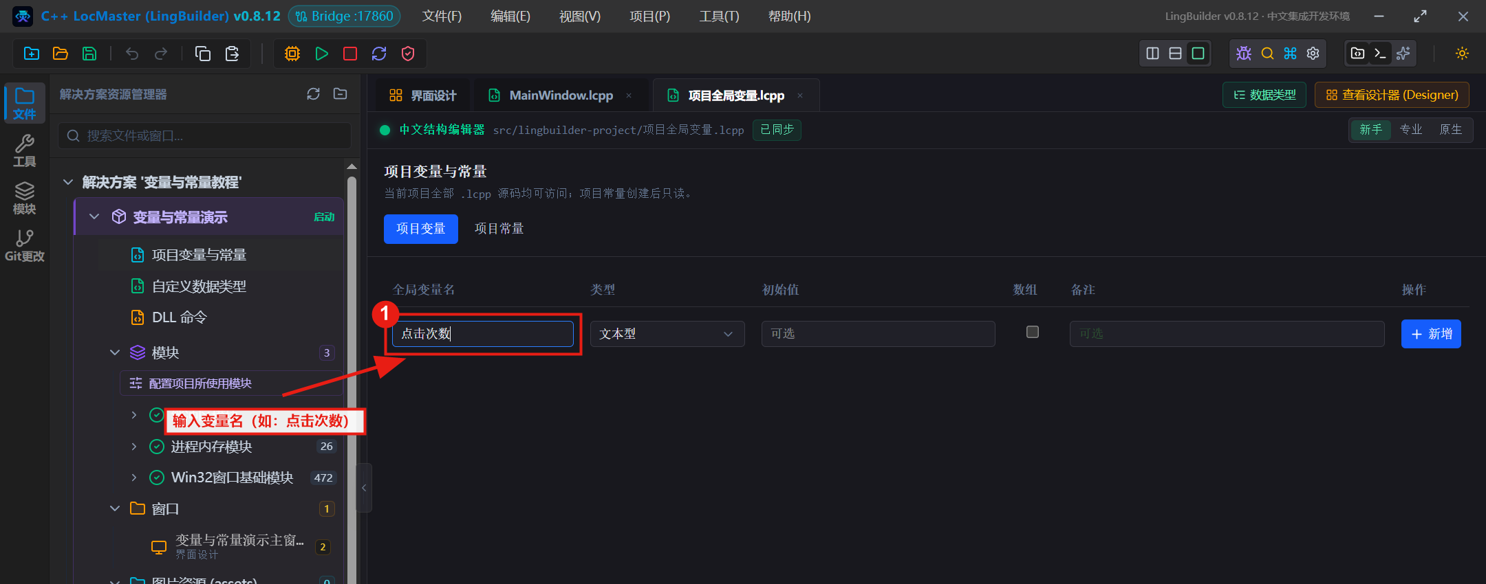 输入变量名