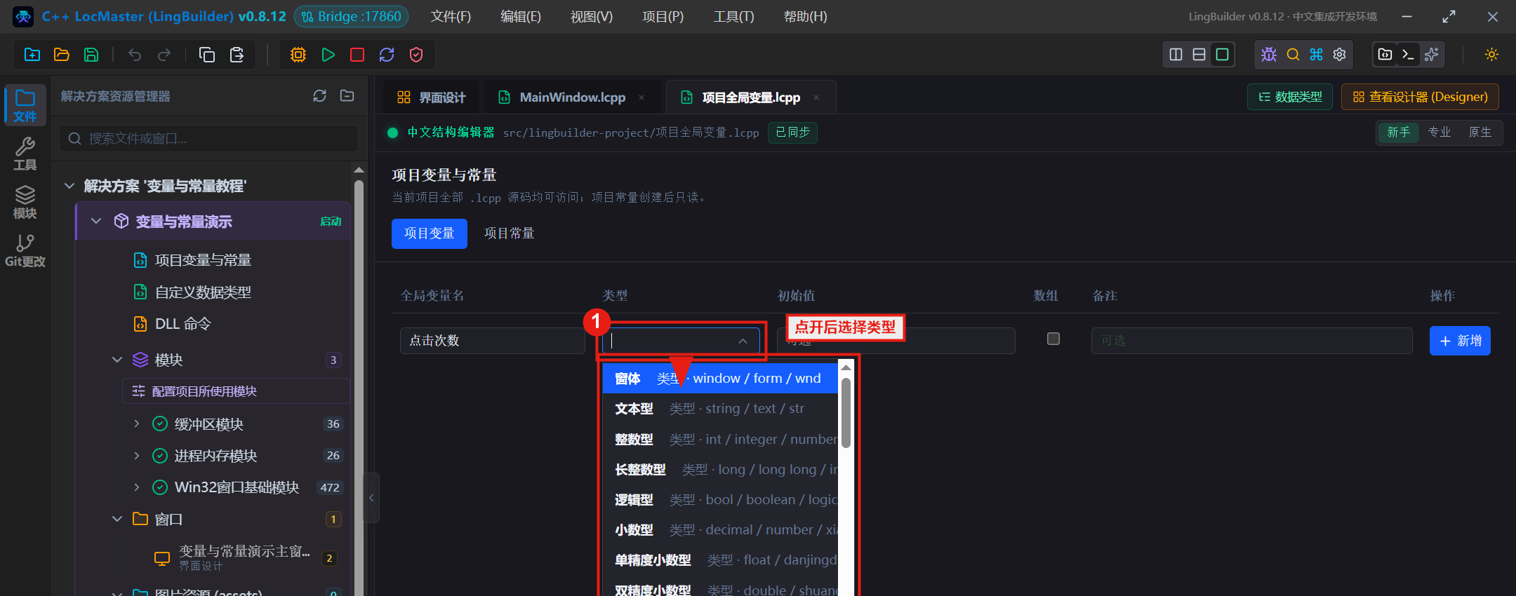 选择类型
